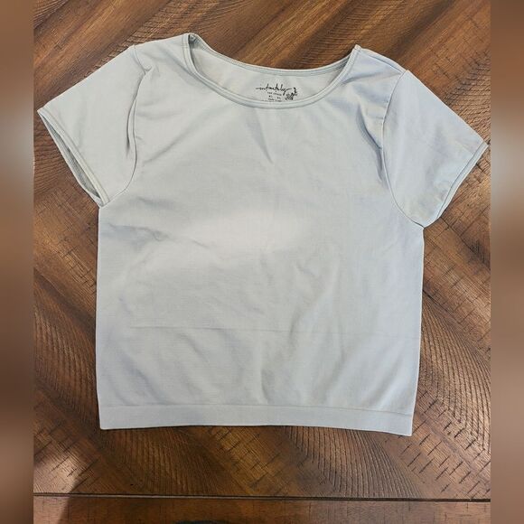 Free People Intimately Line Pale Seafoam Green M/L Seamless Tee - Picture 1 of 6